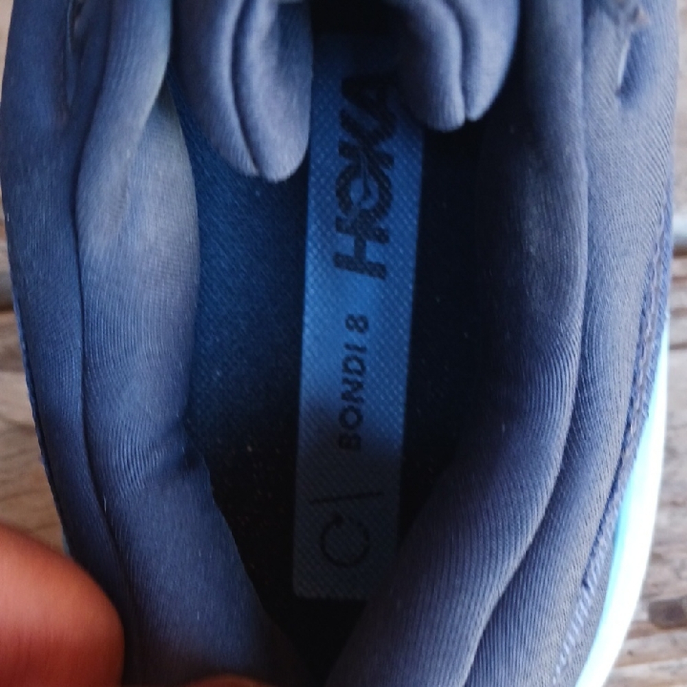 Hoka Bondi 8 Blue and Black Athletic Shoes with Maximalist Cushioning - Picture 13 of 15